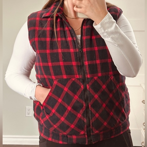 Vintage Hunters Club Plaid Vest - Size L - padded  lining - made in Canada - Picture 5 of 8